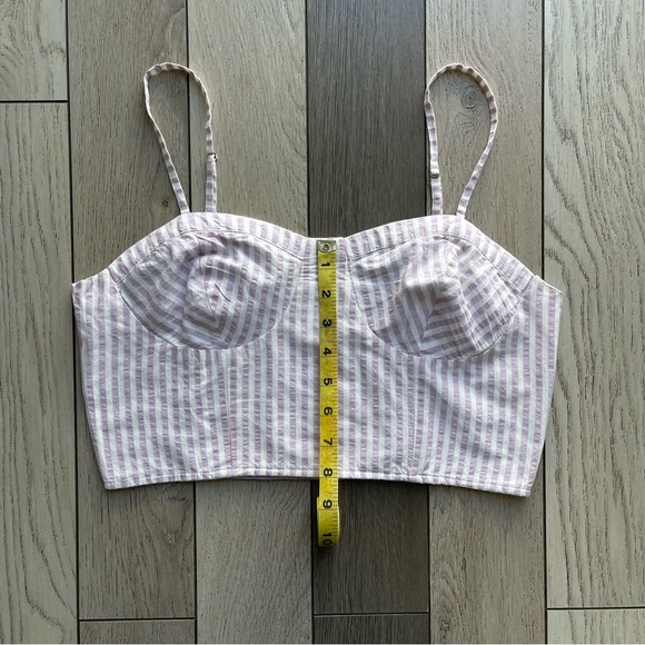 By Anthropology Striped White and Purple Women's Top - Picture 8 of 9